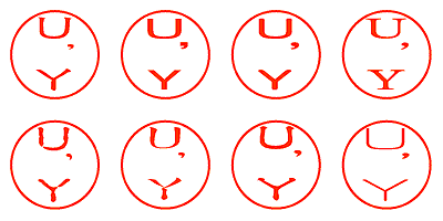 Ｕ，Ｙ - シャチハタ